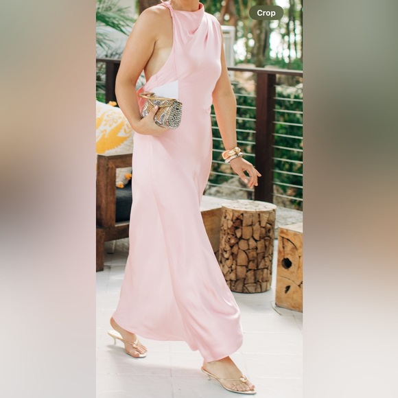 MISHA COLLECTION Pink Satin Evening Dress - Picture 3 of 10